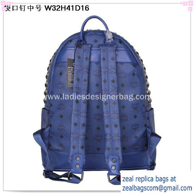 High Quality Replica MCM Medium Top Studs Backpack MC4232 Royal - Click Image to Close